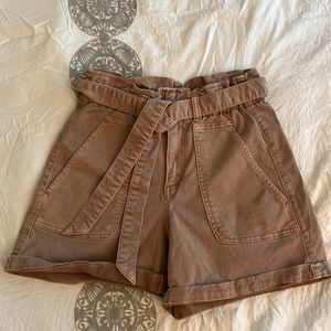 LOFT High Waist Paper Bag Shorts